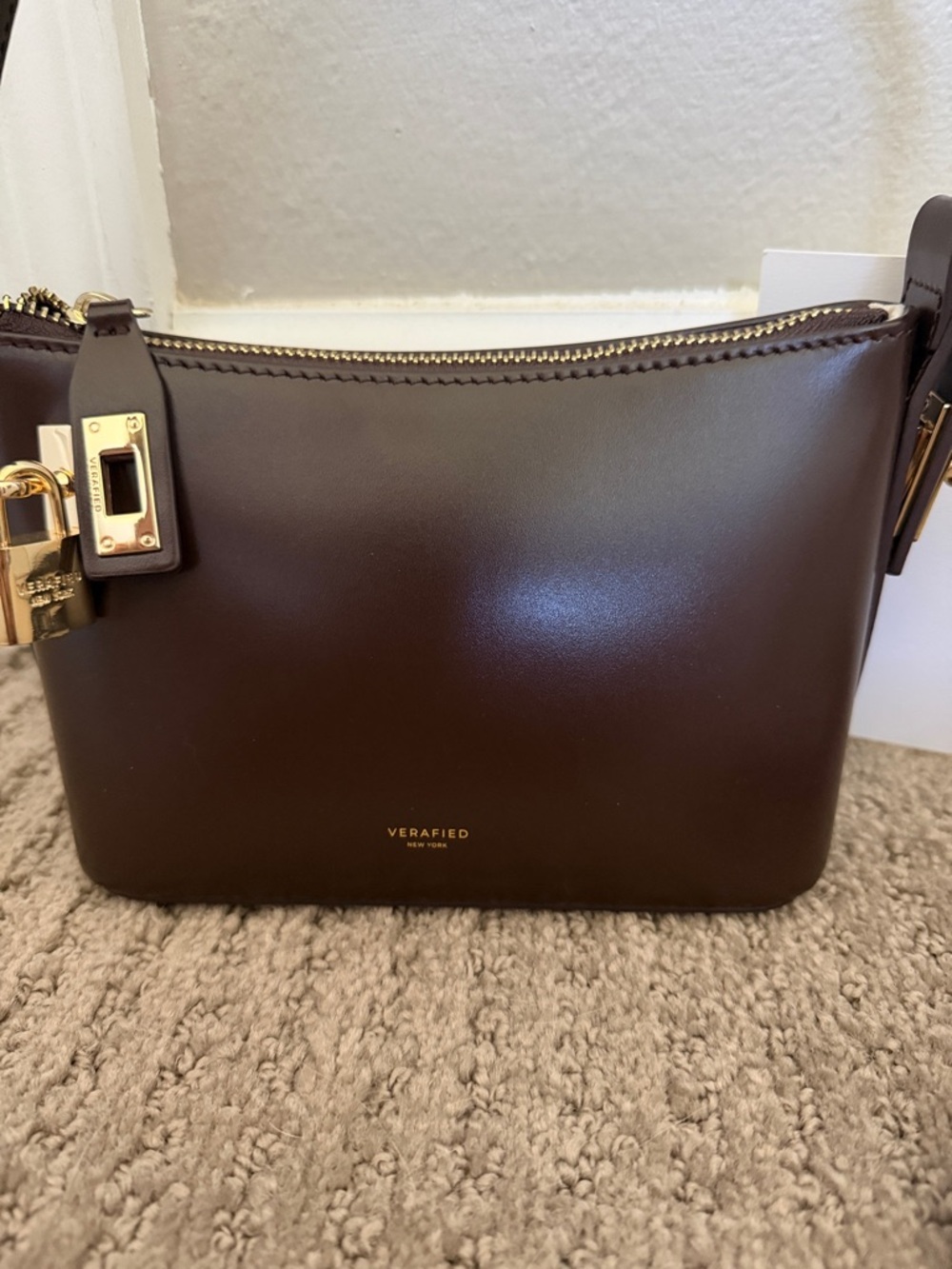 Verafied Mini Gold Chocolate Hobo Bag - Picture 2 of 7